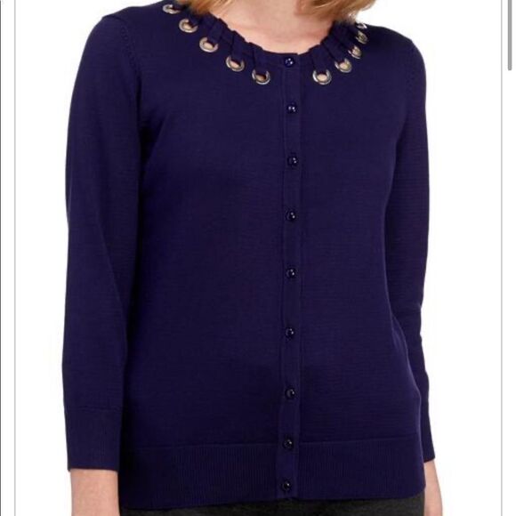 ✨ CABLE & GAUGE
Laced Grommet Cardigan✨ - Picture 1 of 3